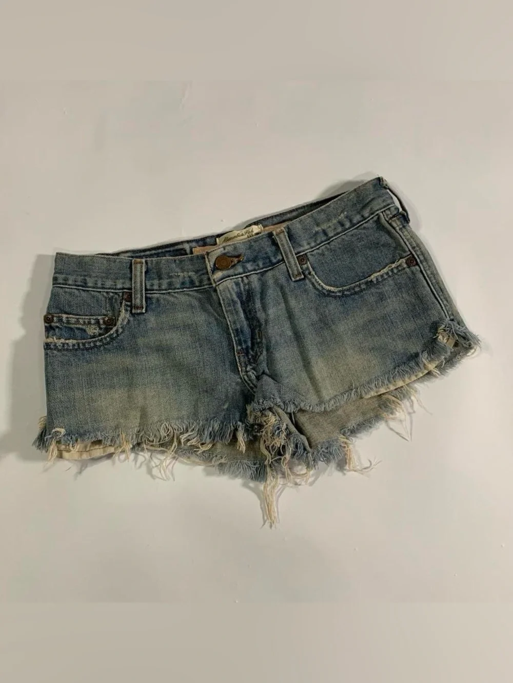Y2K Abercrombie & Fitch Cutoff Denim Shorts Size 0 Low Rise